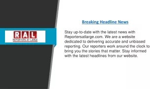 Breaking Headline News | Reportersatlarge.com