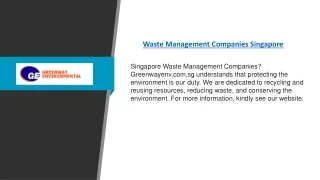 Waste Management Companies Singapore | Greenwayenv.com.sg