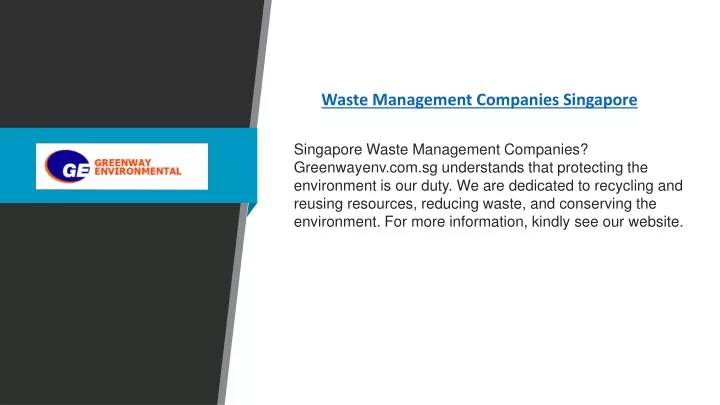 waste management companies singapore