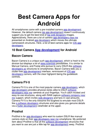 best camera apps for android