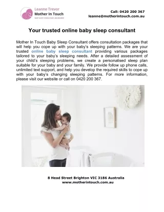 Your trusted online baby sleep consultant
