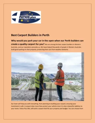 Best Carport Builders in Perth