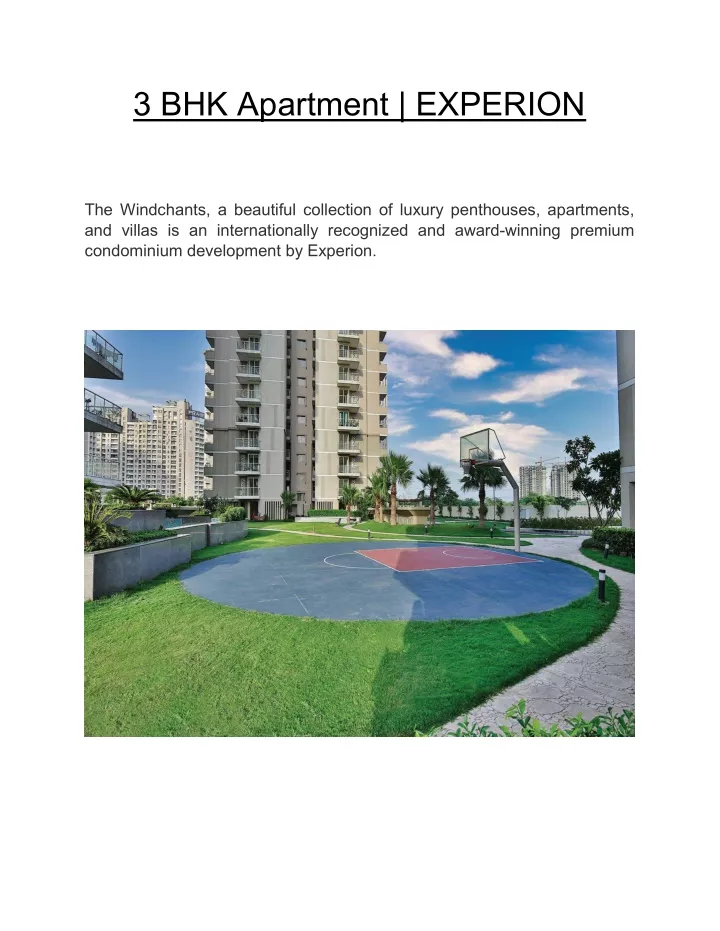 3 bhk apartment experion