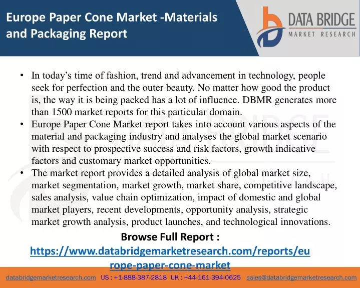europe paper cone market materials and packaging