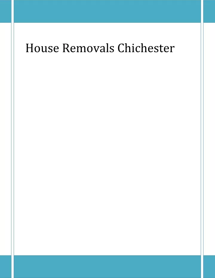 house removals chichester