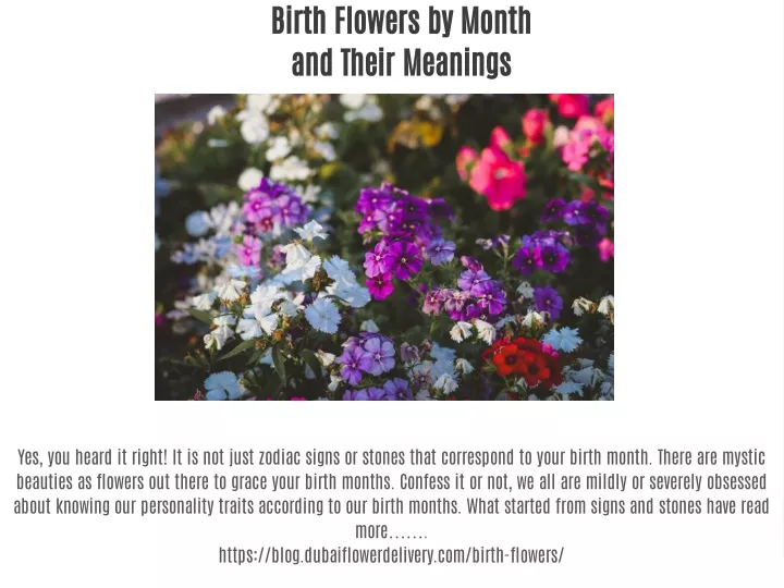 birth flowers by month and their meanings