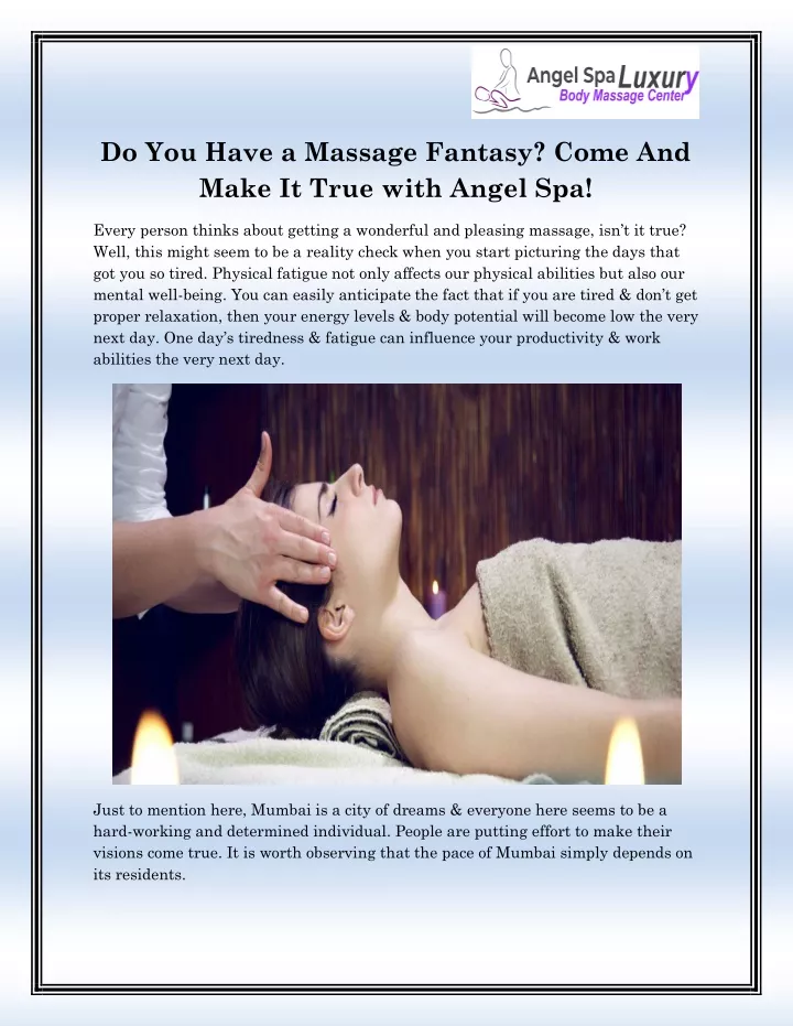 do you have a massage fantasy come and make