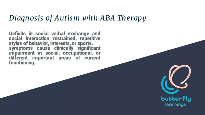 diagnosis of autism with aba therapy