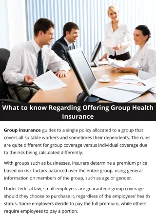 What to know Regarding Offering Group Health Insurance