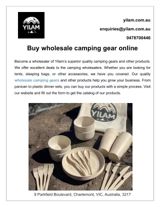 Buy wholesale camping gear online