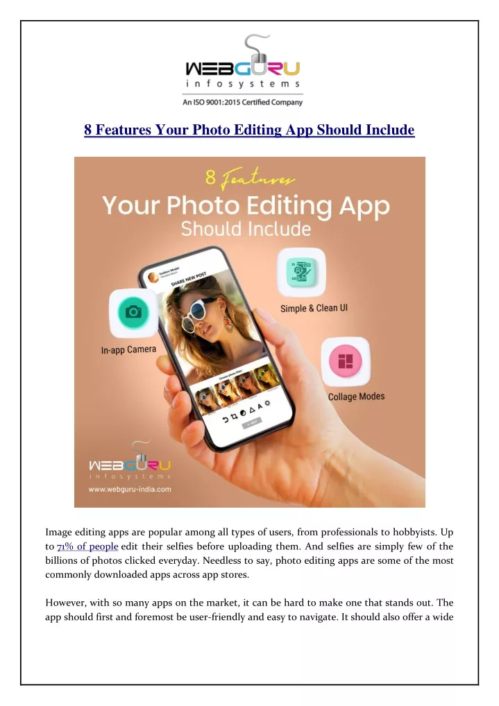 8 features your photo editing app should include