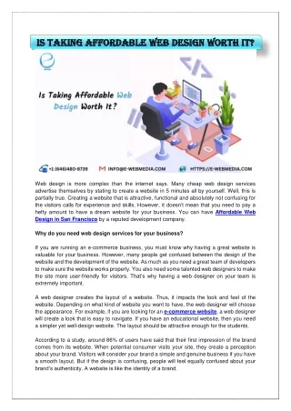 is taking affordable web design worth