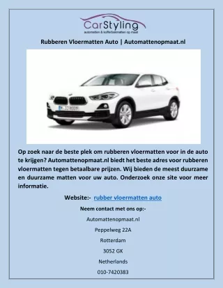 rubberen vloermatten auto automattenopmaat nl
