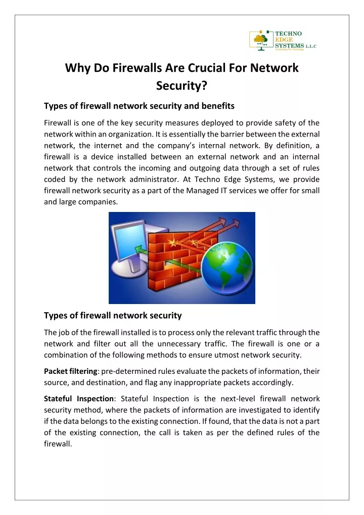 why do firewalls are crucial for network security