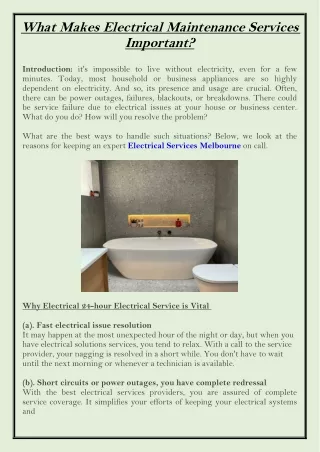 what makes electrical maintenance services