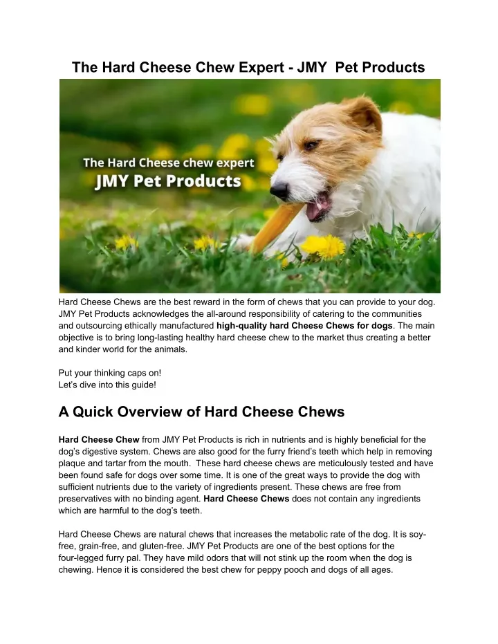 the hard cheese chew expert jmy pet products