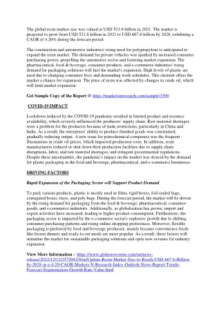 the global resin market size was valued
