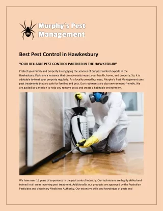 Best Pest Control in Hawkesbury