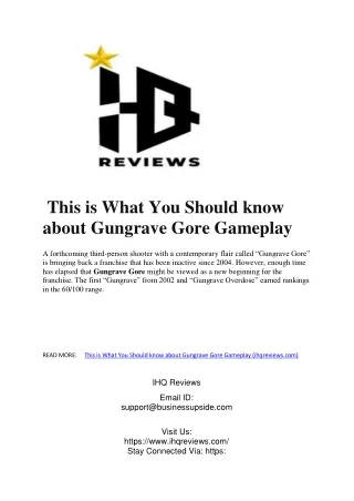 This is What You Should know about Gungrave Gore Gameplay