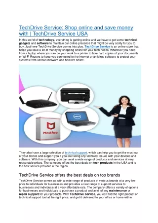 techdrive service shop online and save money with
