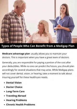 Types of People Who Can Benefit from a Medigap Plan