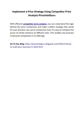 implement a price strategy using competitor price