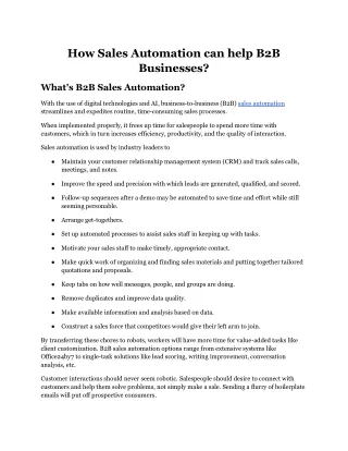 how sales automation can help b2b businesses