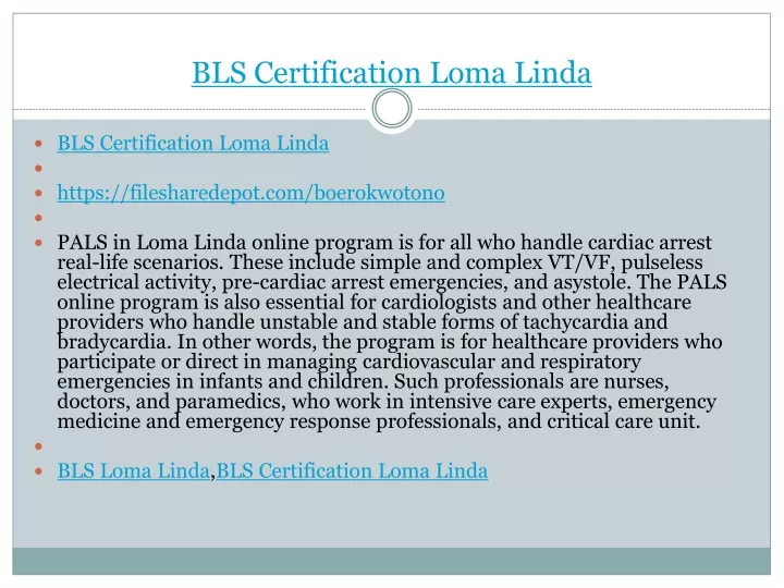 bls certification loma linda