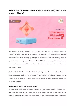 What is Ethereum Virtual Machine (EVM) and How does it Work