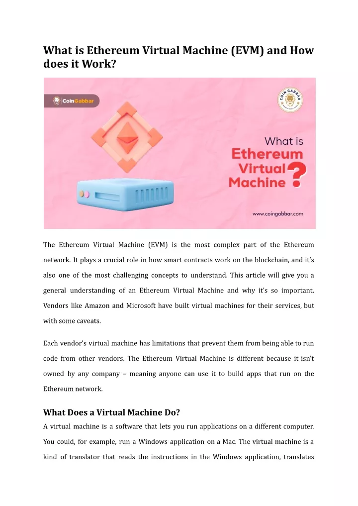 what is ethereum virtual machine evm and how does