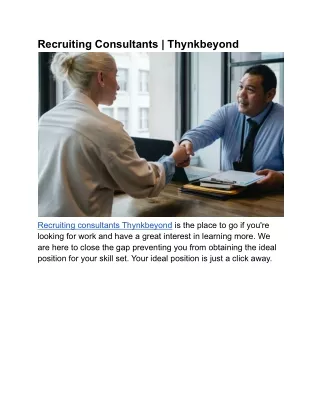 recruiting consultants thynkbeyond