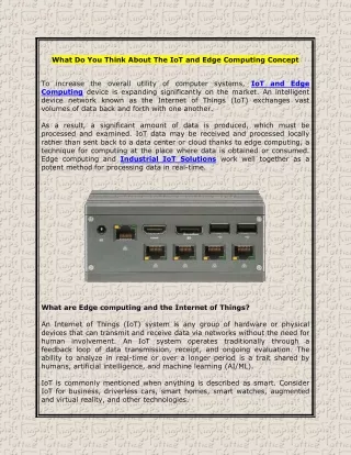 what do you think about the iot and edge