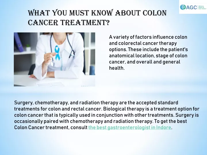 what you must know about colon cancer treatment