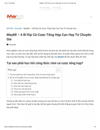 May88 - 6 Bí Kíp Cá Cược Tổng Hợp Cực Hay Từ Chuyên Gia