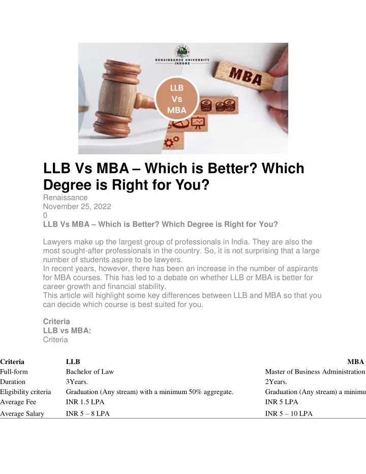 llb vs mba which is better which degree is right