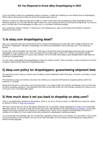 All You Required to Know eBay Dropshipping in 2023
