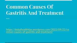 Common Causes Of Gastritis And Treatment