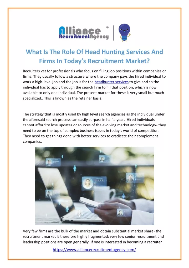 what is the role of head hunting services