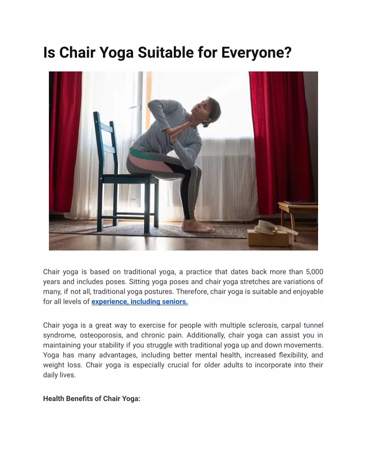 is chair yoga suitable for everyone