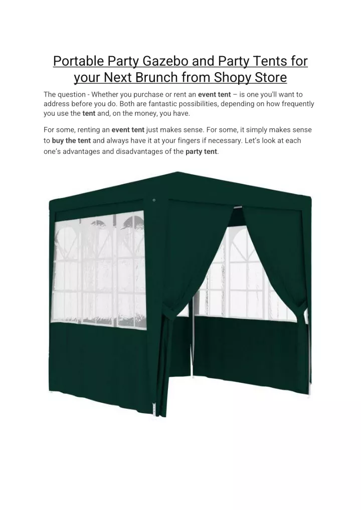 portable party gazebo and party tents for your