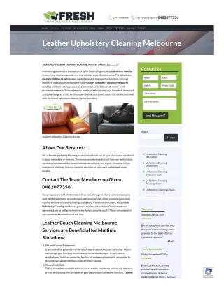 Leather upholstery cleaning melbourne