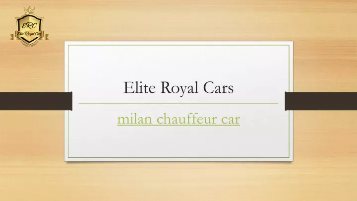 elite royal cars