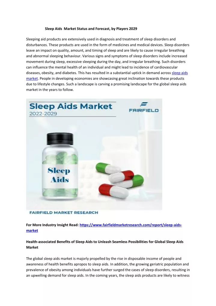 sleep aids market status and forecast by players