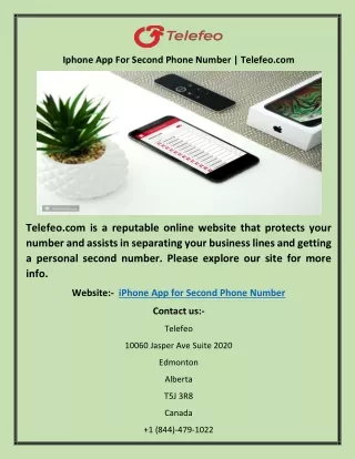 Iphone App For Second Phone Number | Telefeo.com