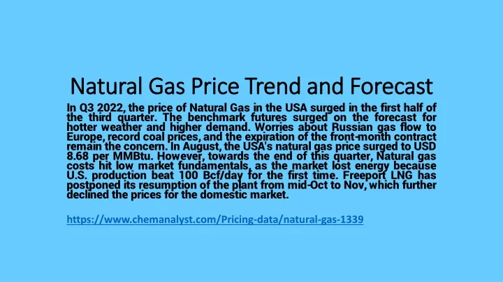 natural gas price trend and forecast