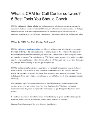 what is crm for call center software 6 best tools