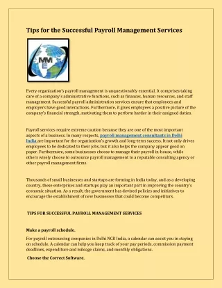 tips for the successful payroll management