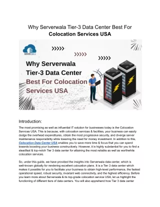 why serverwala tier 3 data center best