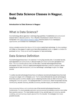 data science classes in nagpur