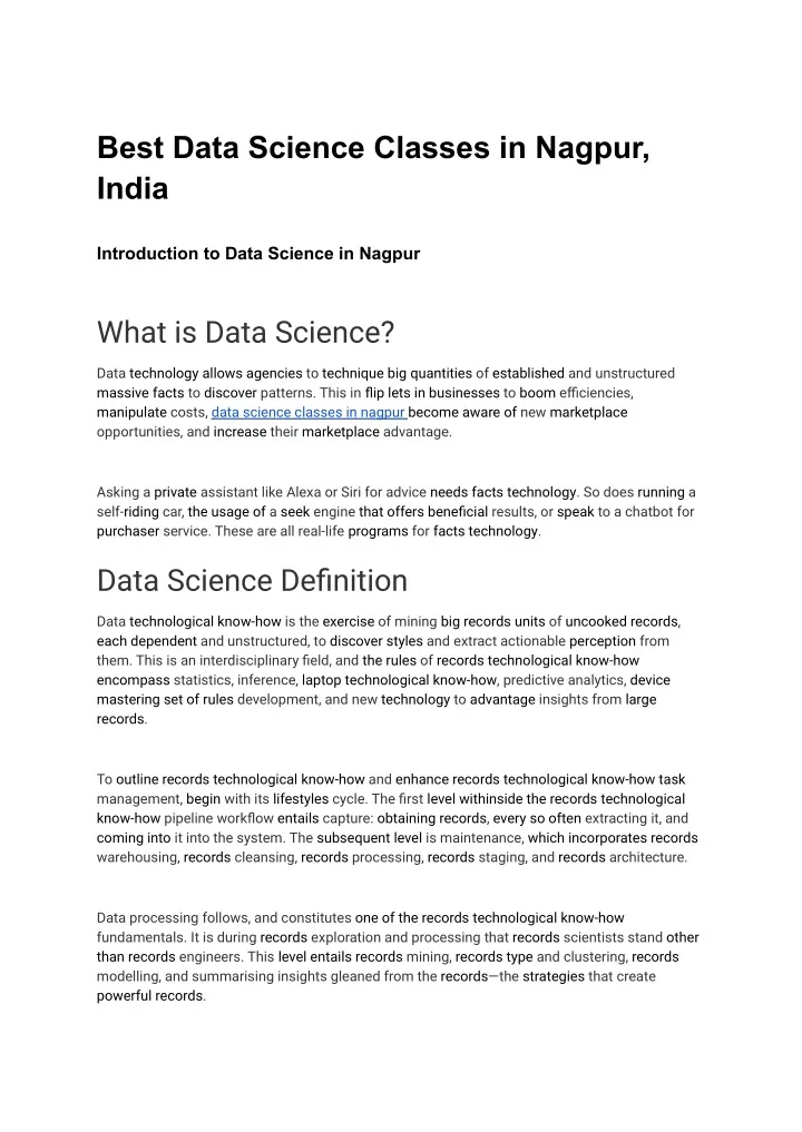 best data science classes in nagpur india